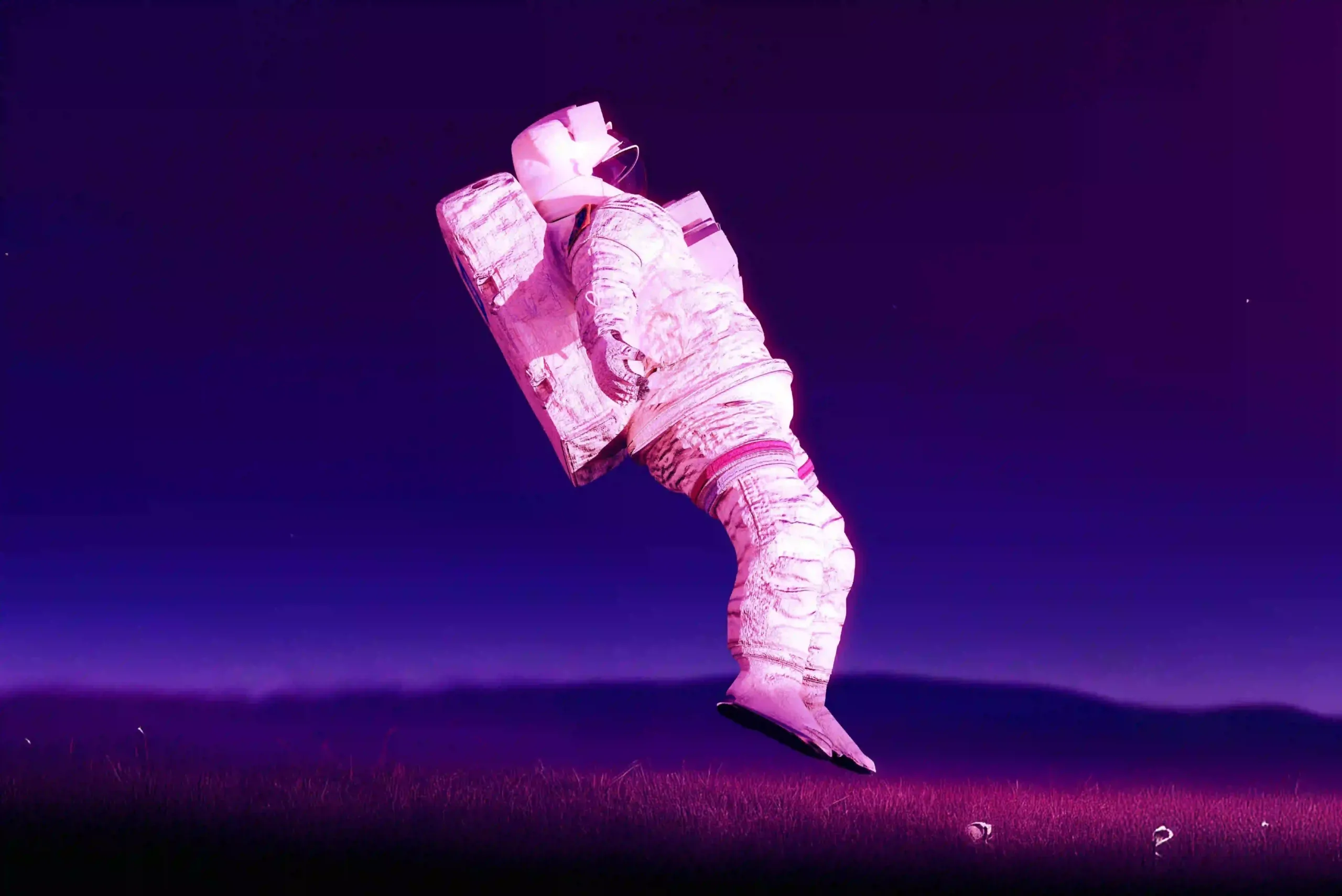 colorful astronaut falling through space